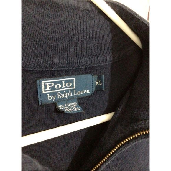 Ralph Lauren 90’s 1/4 Zip Sweater Sweatshirt Size XL Navy 🌴 - Picture 13 of 13